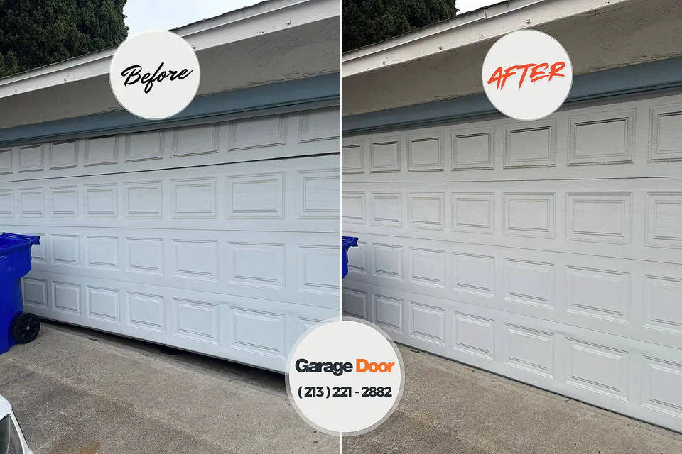 Before and after: garage door repair Pleasureville, KY